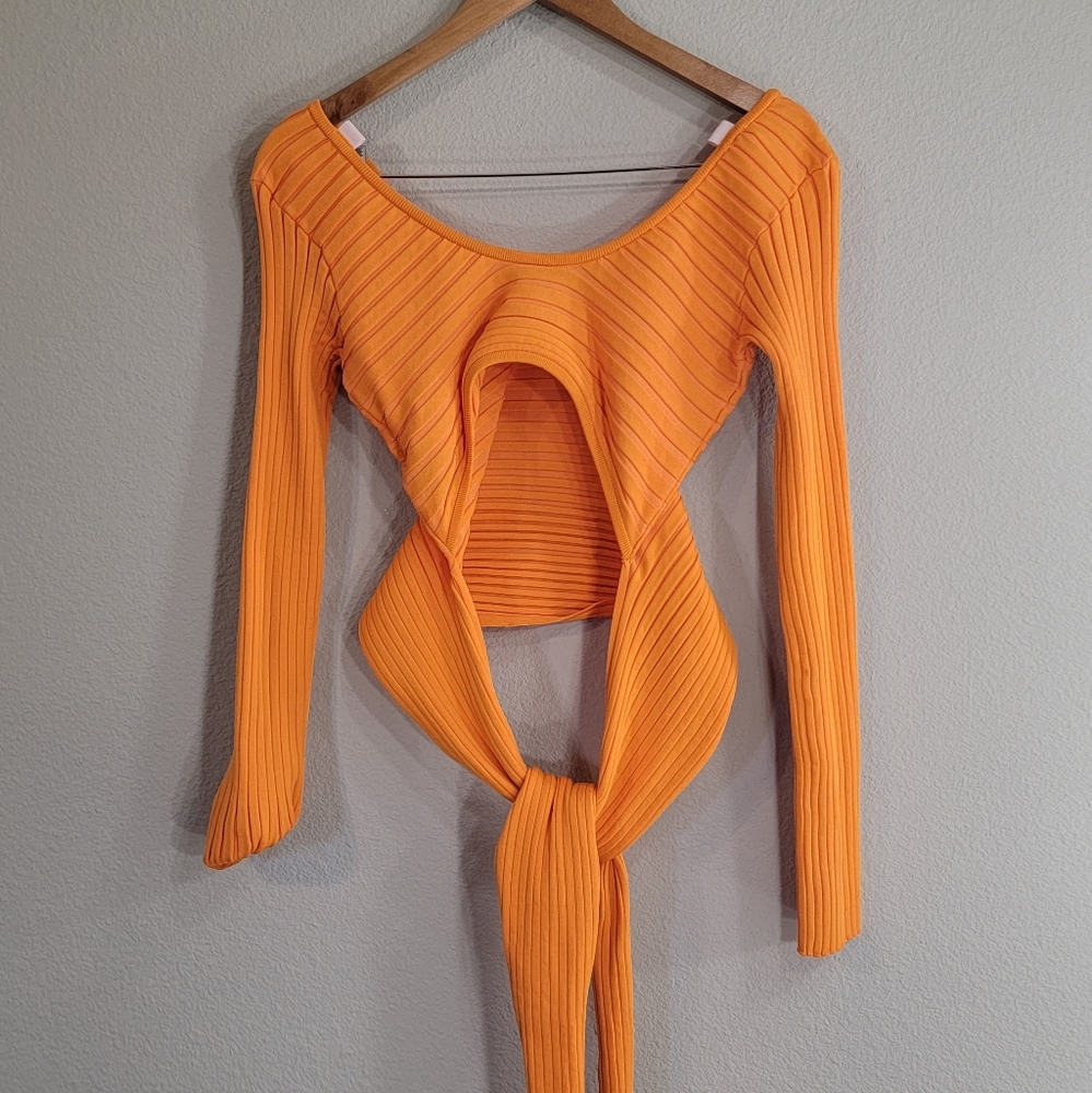 Tibi Tech Poly Ribbed Wrap Sweater - image 4